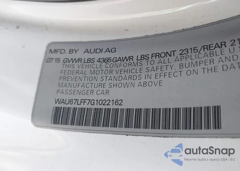 2016 Audi A3 1.8T Premium from USA, damaged, VIN WAU67LFF7G1022162